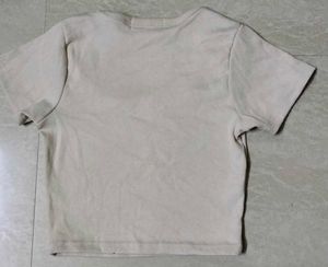 Cream Square Neck Crop Top