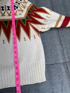 Patterned Knit Pullover Sweater
