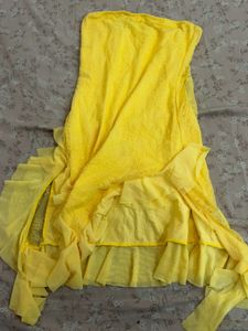 Yellow Lace Ruffle Dress