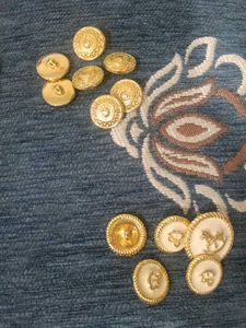 Decorative Designer Buttons Set to gold and silver