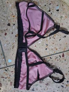 Pink and Black Garter Belt 2 bra