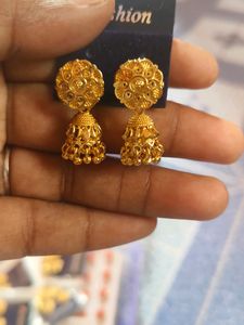 Ladies Jhumki In Golden Colour