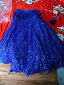 Stunning royal blue beaded Lehenga Choli