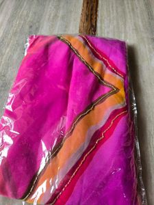 Vibrant Pink Georgette Saree