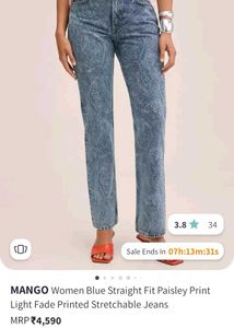 MANGO Denim Women's Printed Bootcut Jeans