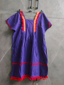 Purple Kurta with Red Trim