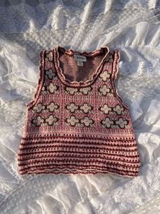 Monki Floral Knit Tank Top