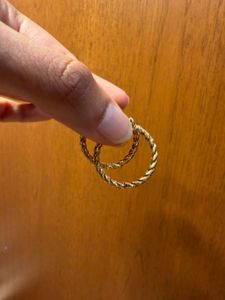 Twisted Hoop Earrings - Gold Tone