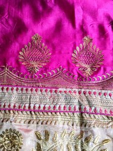 Vibrant Pink Embroidered Saree