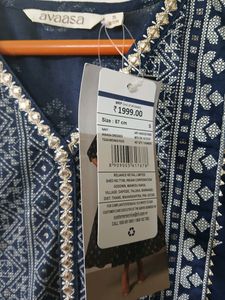 Navy Blue Printed Maxi Dress