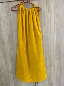 Stylish Sleeveless Yellow Midi Dress