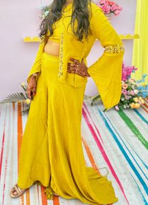 Mustard Embroidered Kurta Set