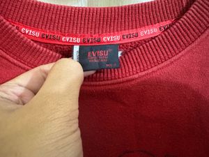 Evisu Red Graphic Print Sweatshirt