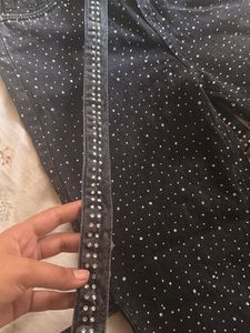 Sparkly Black Denim Jeans size 30