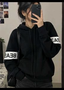 Black Hoodie with "BEAS" Detail