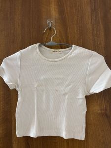 Cute Ribbed Cropped T-Shirt