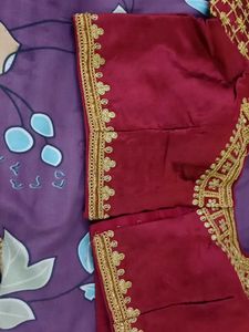 Maroon &amp; Gold Embellished Blouse
