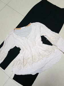 COMBO of Bohemian Lace Top & Pants Set
