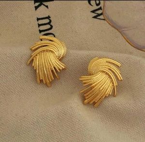 Elegant Gold-Tone Textured Earrings