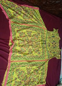 Pure Cotton Long Dress For Women With Waist Tie Up