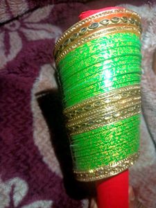 Green &amp; Gold Bangle Set