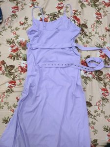 Lavender Ruched Spaghetti Strap Dress