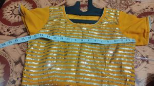Orange Blouse with Sequins