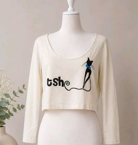 🎀100rs SALE🎀Cute Cat Graphic Crop Top