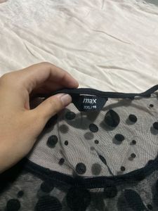 Black Polka Dot Sheer Top