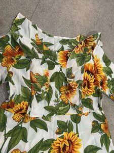 Sunflower Print Maxi Dress