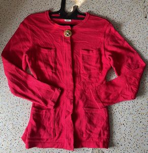 Vintage Red Knit Cardigan