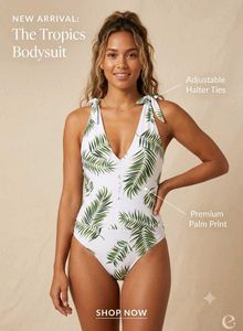 Tropical Palm Print One Piece Swimsuit