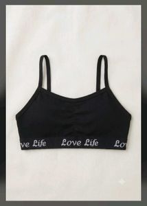 Black "Love Life" Sports Bra