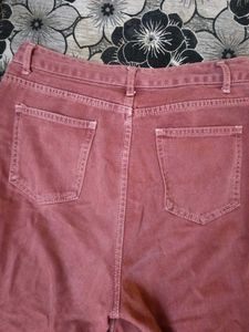 Wide Leg Brown Denim Jeans
