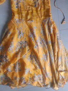 Yellow Floral Print Maxi Dress