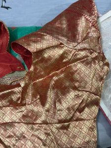 Elegant Green Silk Saree with Gold Border