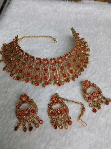 Gorgeous Red &amp; Gold Jewelry Set