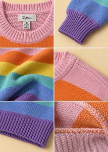 MULTICOLOR RAINBOW STRIPED CROPPED SWEATER