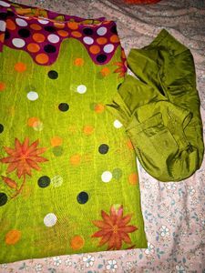 Vibrant Polka Dot Saree