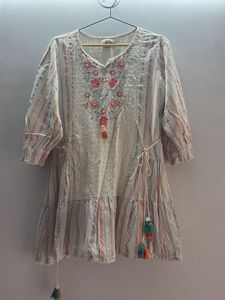 Embroidered Kurta with Tassels