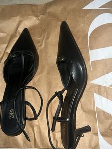 Zara leather kitten heels