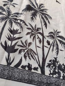 Chic White &amp; Black Palm Tree Kurta Set