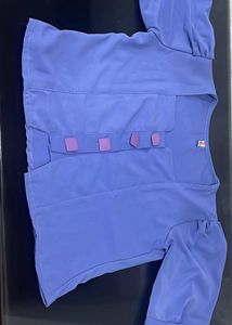 Purple Square Button Blouse