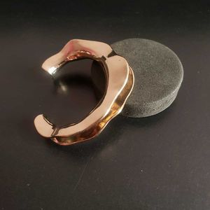 Abstract Gold Cuff Bracelet