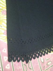 Stylish Navy Blue Kurta with Lace Detail