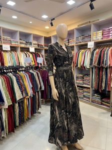Elegant Marble Print Dress with Sparkle