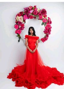 Stunning Red Tulle Gown