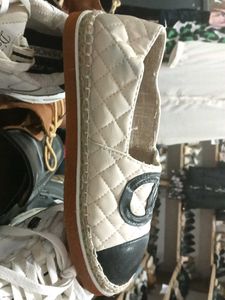 Stylish White &amp; Black Slip-Ons