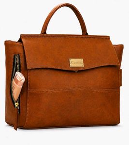 Stylish Tan Faux Leather Handbag