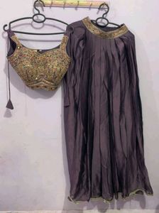 Embroidered Blouse and Pleated Skirt Set